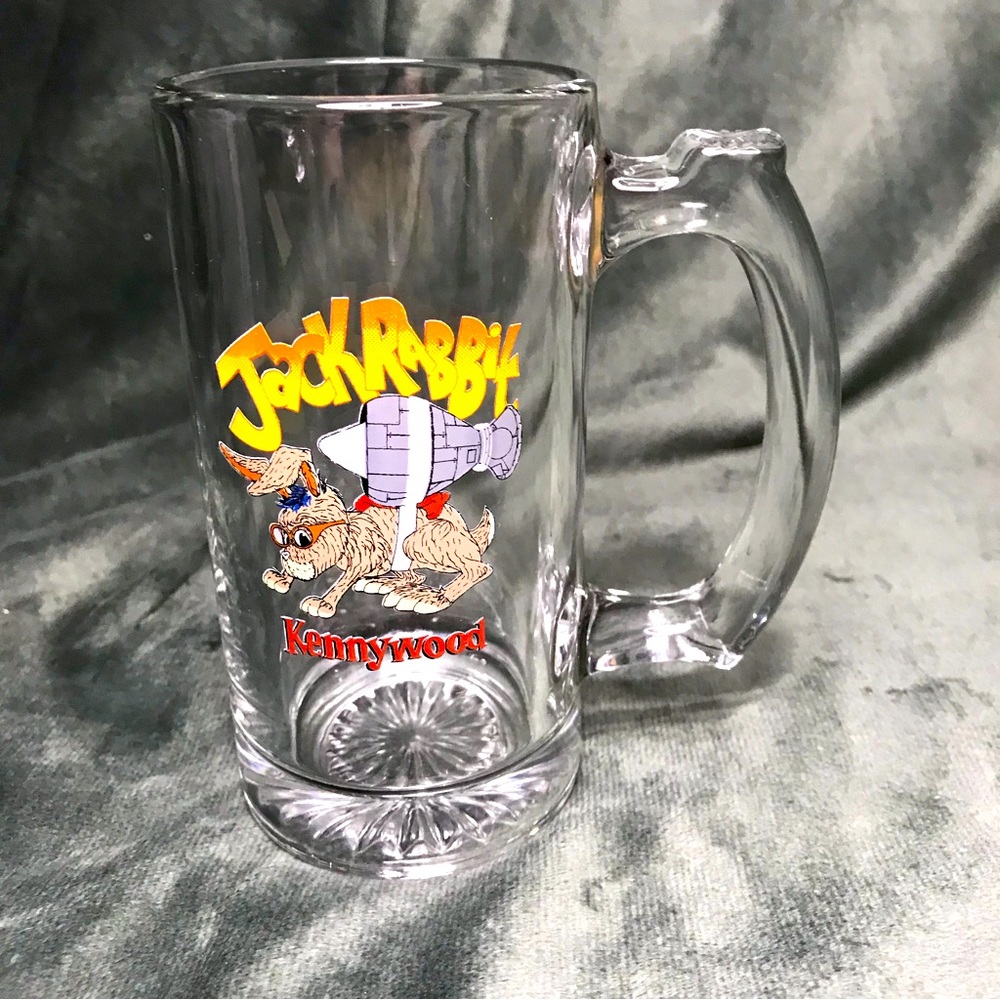 VTG Kennywood Park Pittsburgh JACKRABBIT Roller Coaster Beer Glass VERY RARE